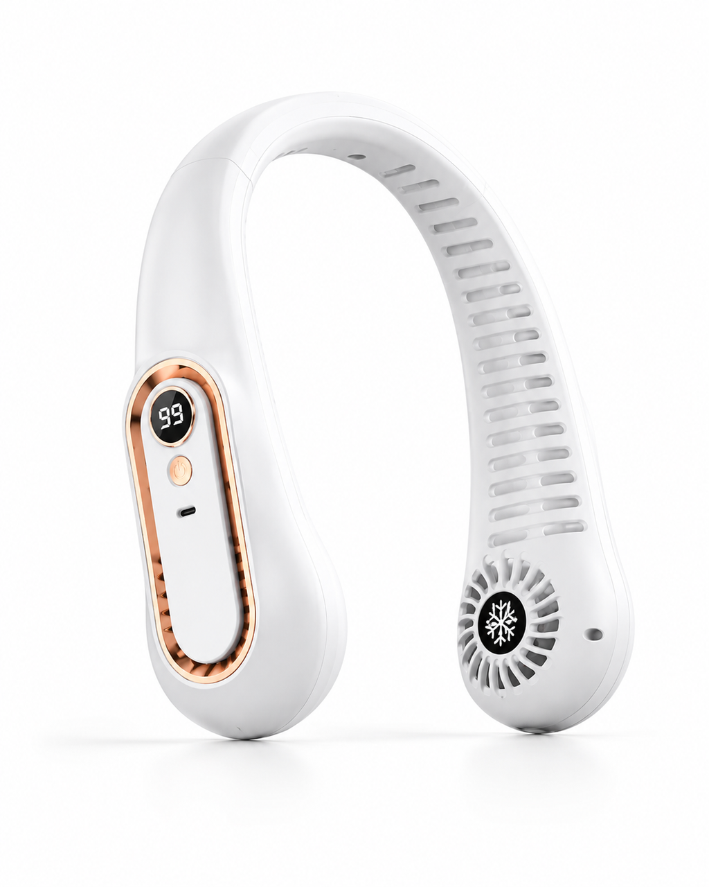Ventilateur de Cou Rechargeable – 5 Vitesses & Écran LED