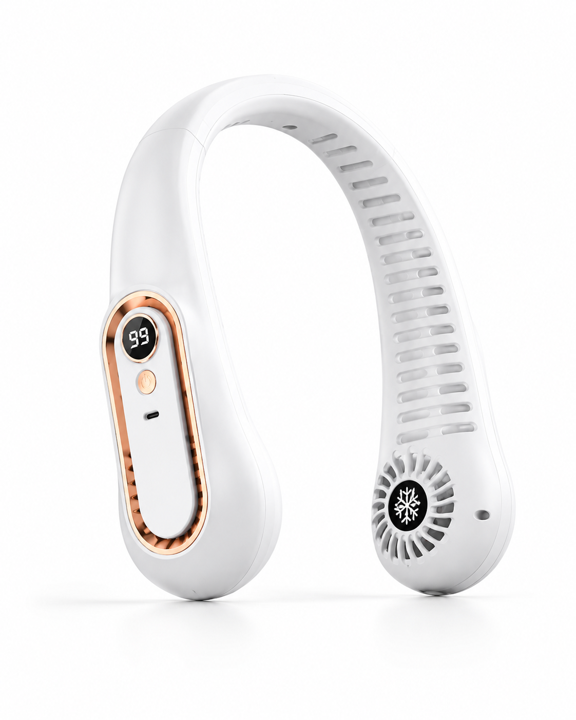 Ventilateur de Cou Rechargeable – 5 Vitesses & Écran LED