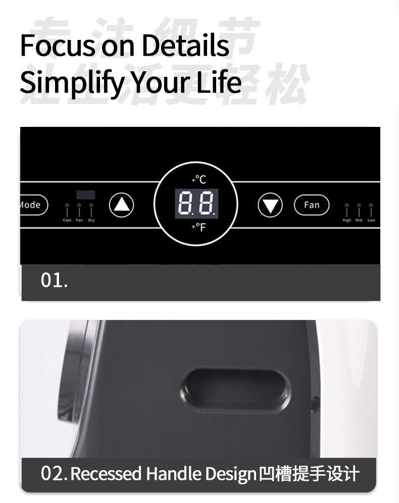 Climatiseur Mobile 4-en-1 Sans Installation