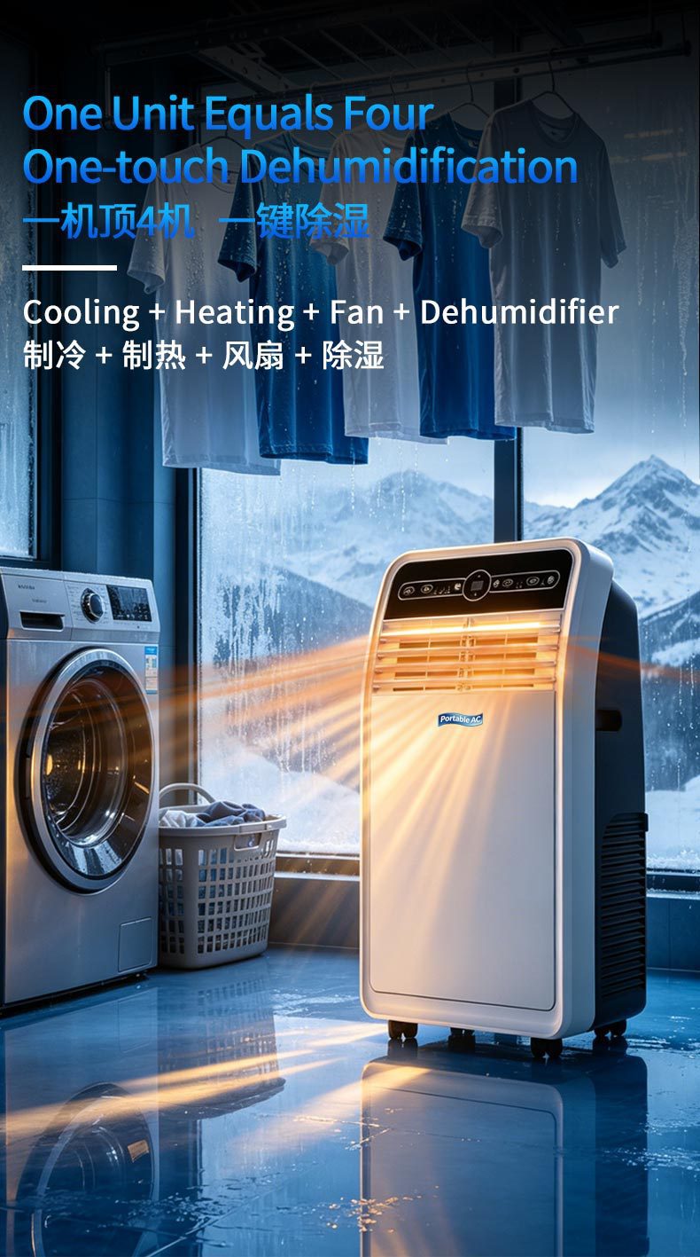 Climatiseur Mobile 4-en-1 Sans Installation