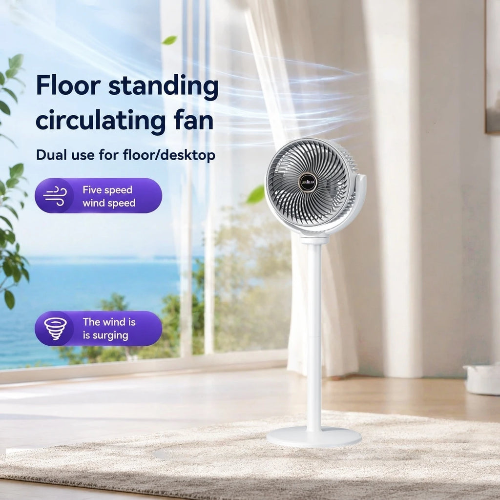 Ventilateur sur Pied 3-en-1 – 5 Vitesses & Recharge USB-C