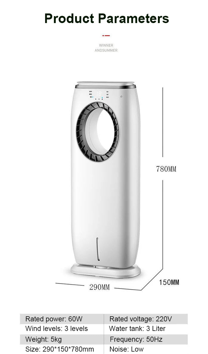 Ventilateur Climatiseur à Eau Rechargeable