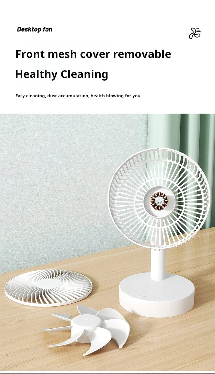 Ventilateur de Bureau Rechargeable – 4 Vitesses & Minuterie