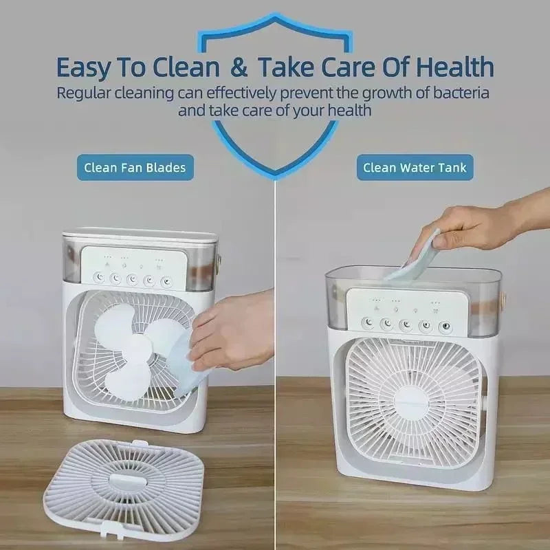 Mini Climatiseur 3-en-1 – Rafraîchisseur d’Air & Humidificateur