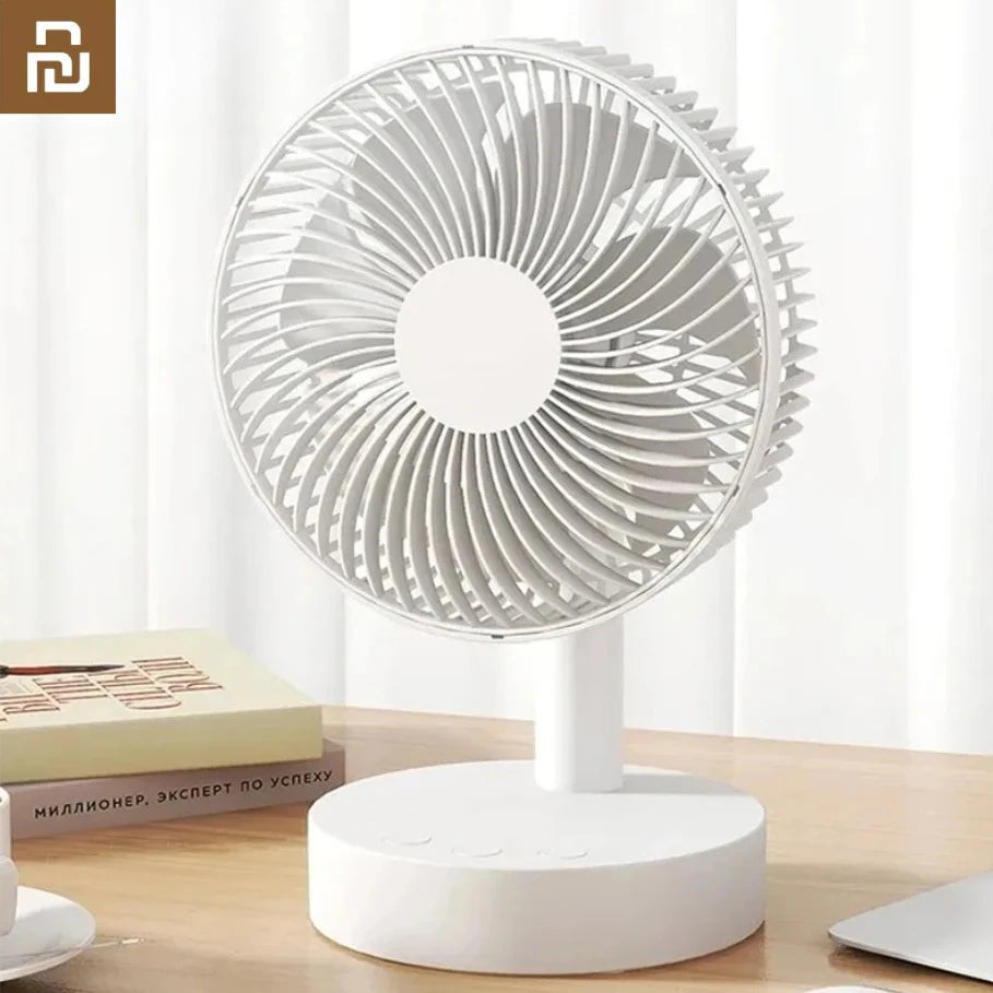 Ventilateur de Bureau Rechargeable – 4 Vitesses & Minuterie