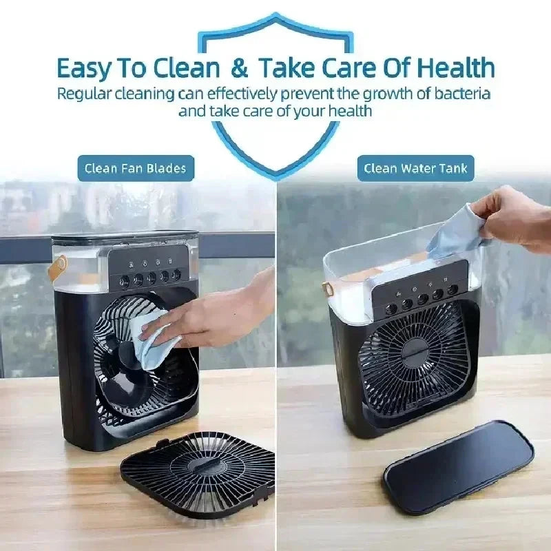 Mini Climatiseur 3-en-1 – Rafraîchisseur d’Air & Humidificateur