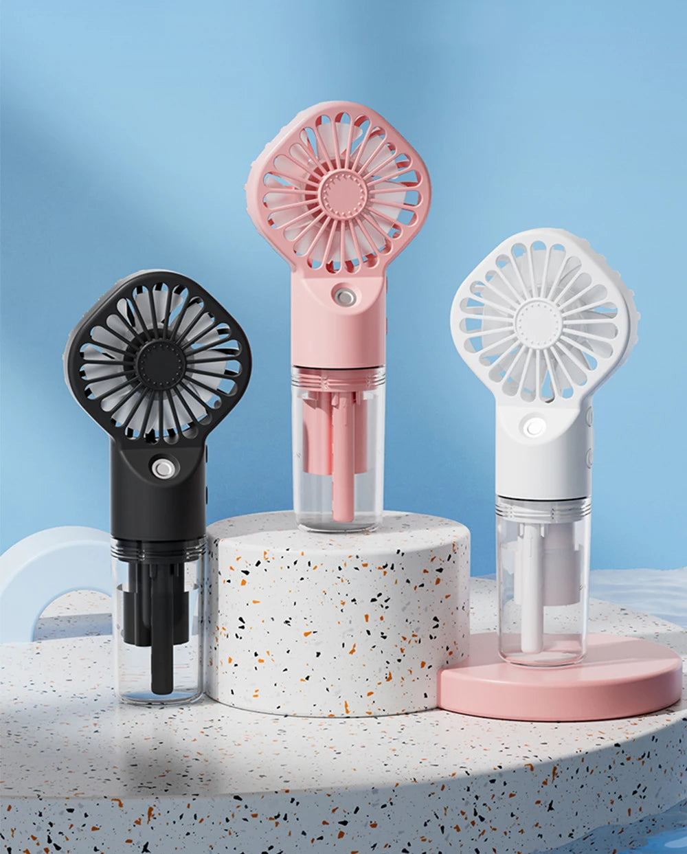 Mini Ventilateur Brumisateur Rechargeable – 4 Vitesses & USB