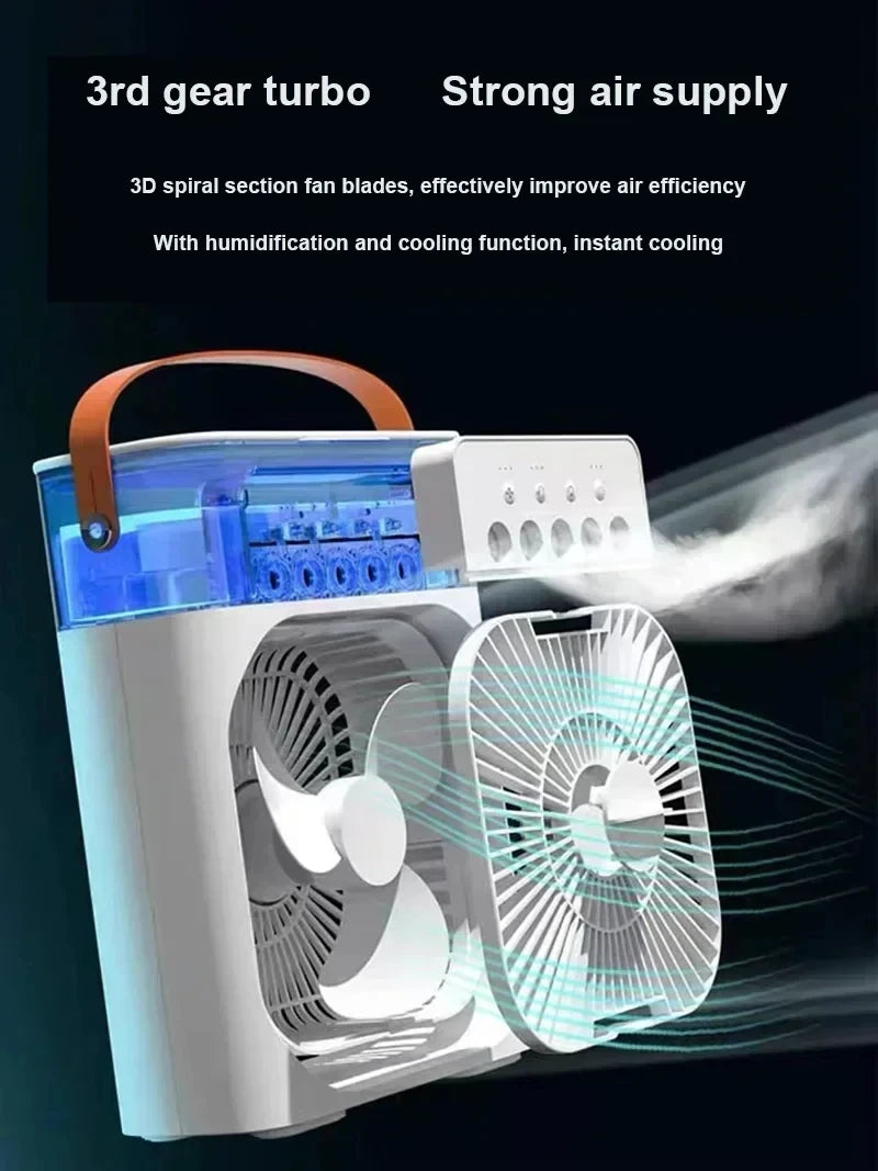 Mini Climatiseur 3-en-1 – Rafraîchisseur d’Air & Humidificateur