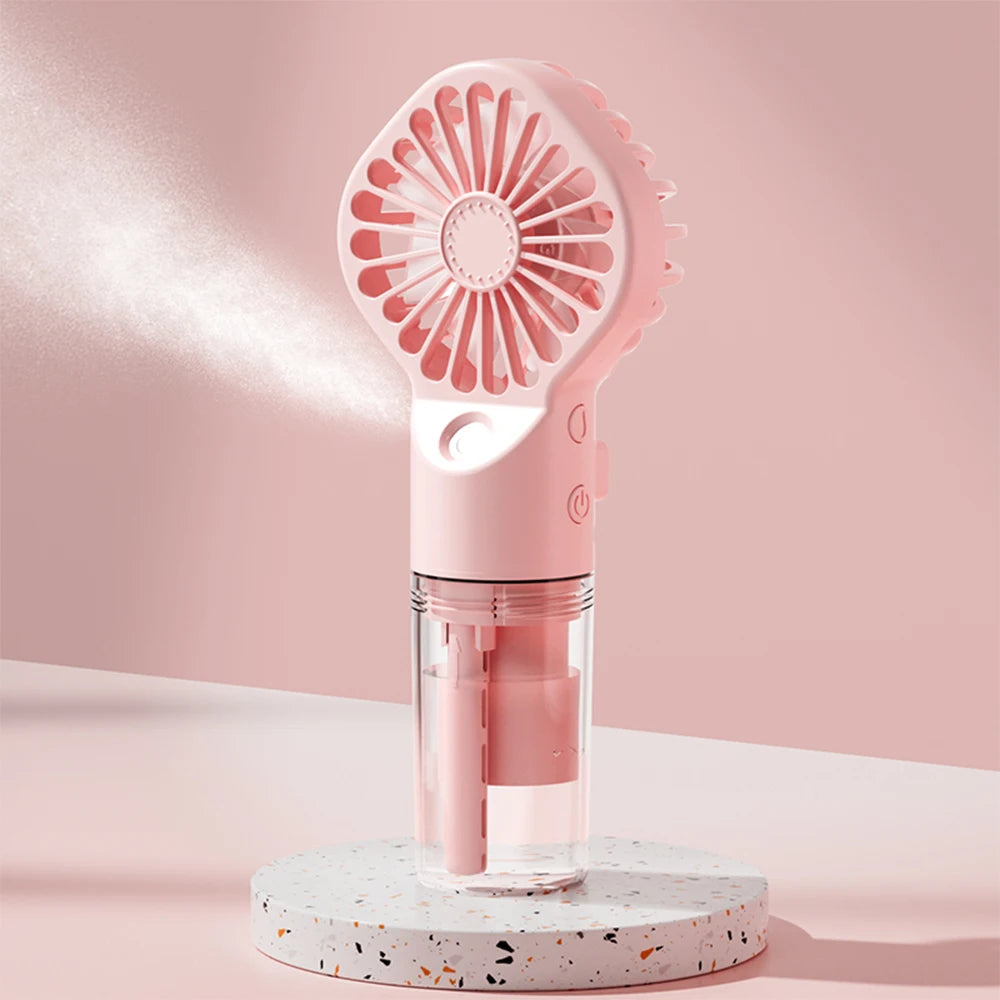 Mini Ventilateur Brumisateur Rechargeable – 4 Vitesses & USB