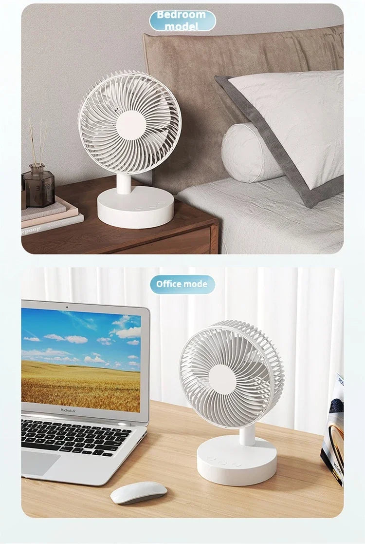 Ventilateur de Bureau Rechargeable – 4 Vitesses & Minuterie