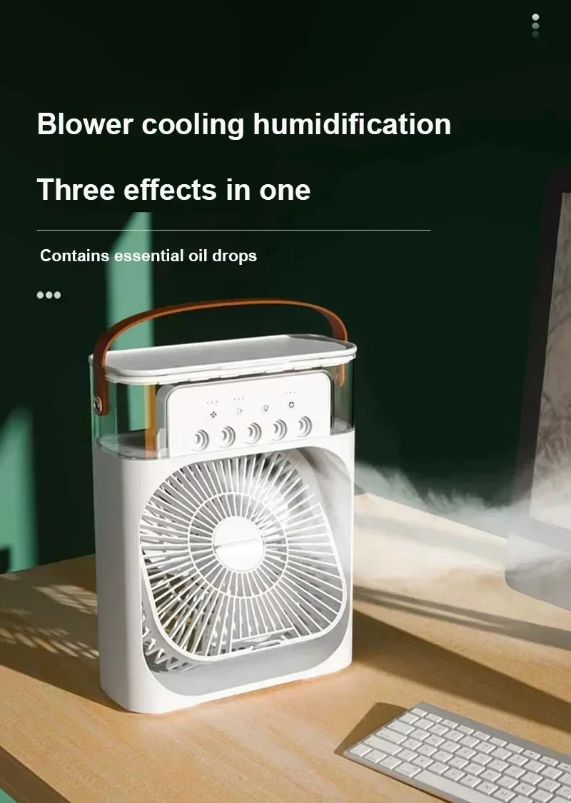 Mini Climatiseur 3-en-1 – Rafraîchisseur d’Air & Humidificateur