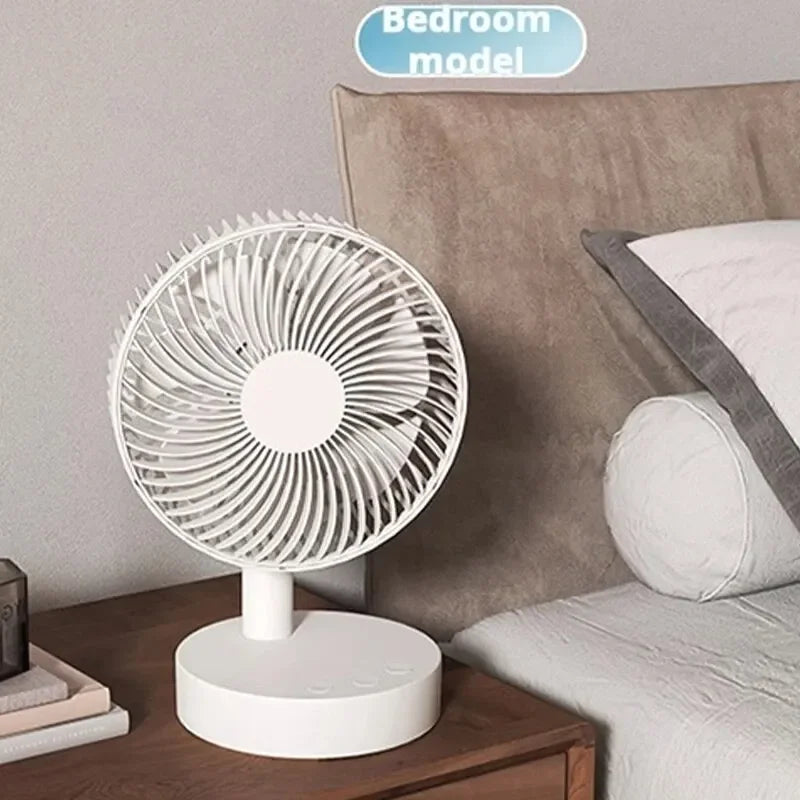 Ventilateur de Bureau Rechargeable – 4 Vitesses & Minuterie
