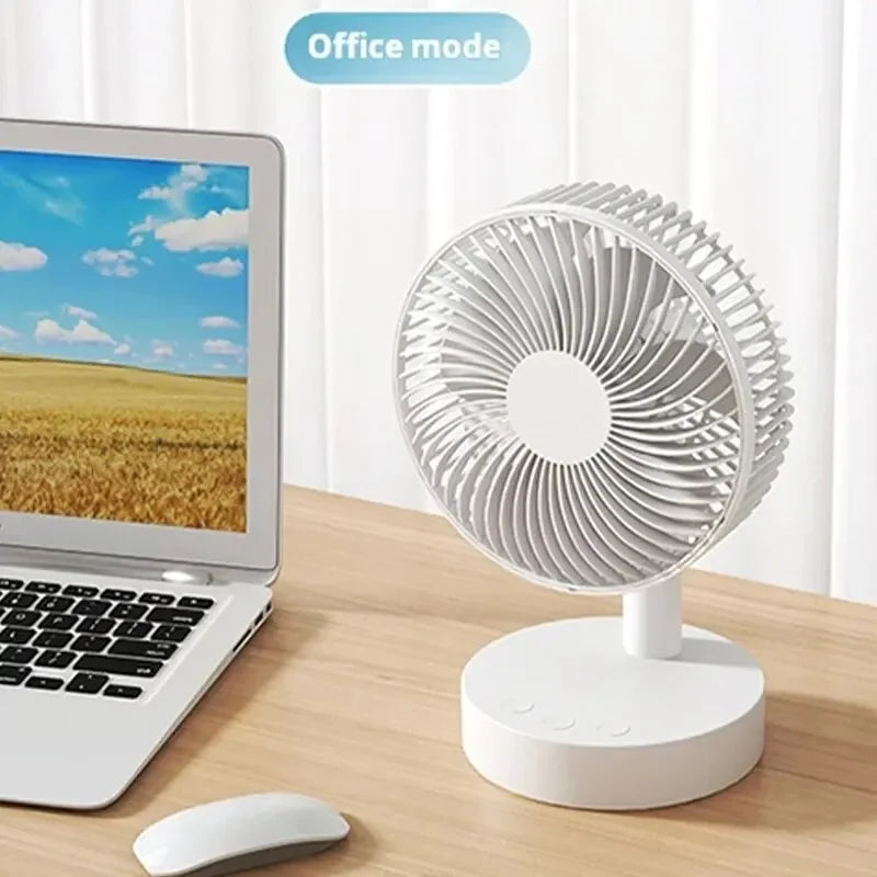 Ventilateur de Bureau Rechargeable – 4 Vitesses & Minuterie