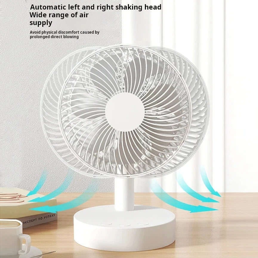 Ventilateur de Bureau Rechargeable – 4 Vitesses & Minuterie