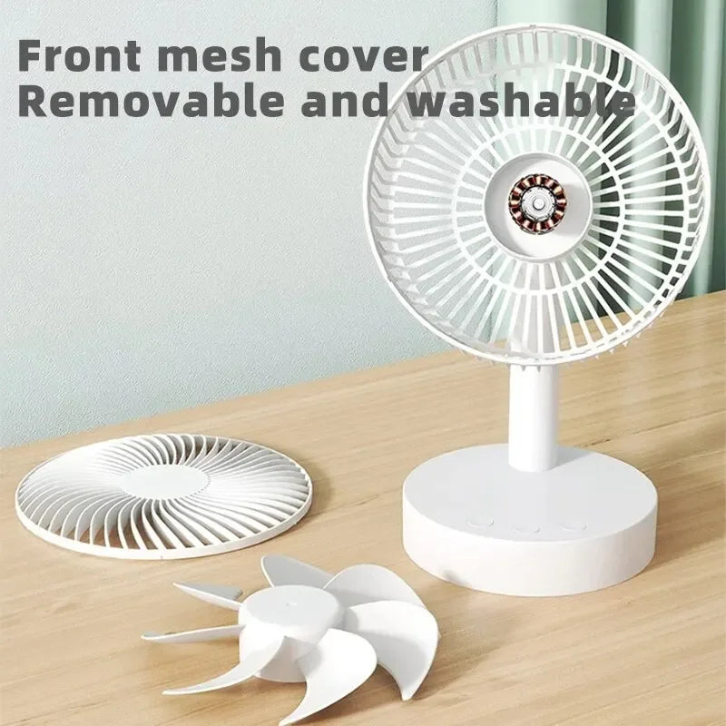 Ventilateur de Bureau Rechargeable – 4 Vitesses & Minuterie